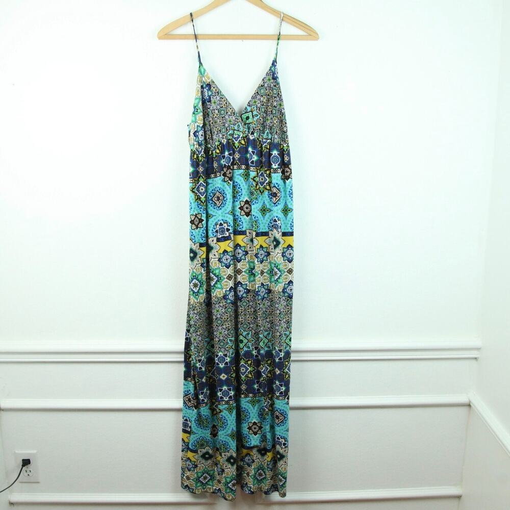Vintage Large Dress Y2K Maxi Multicolor‎ Boho Beach Vacation Wet Seal Hippy